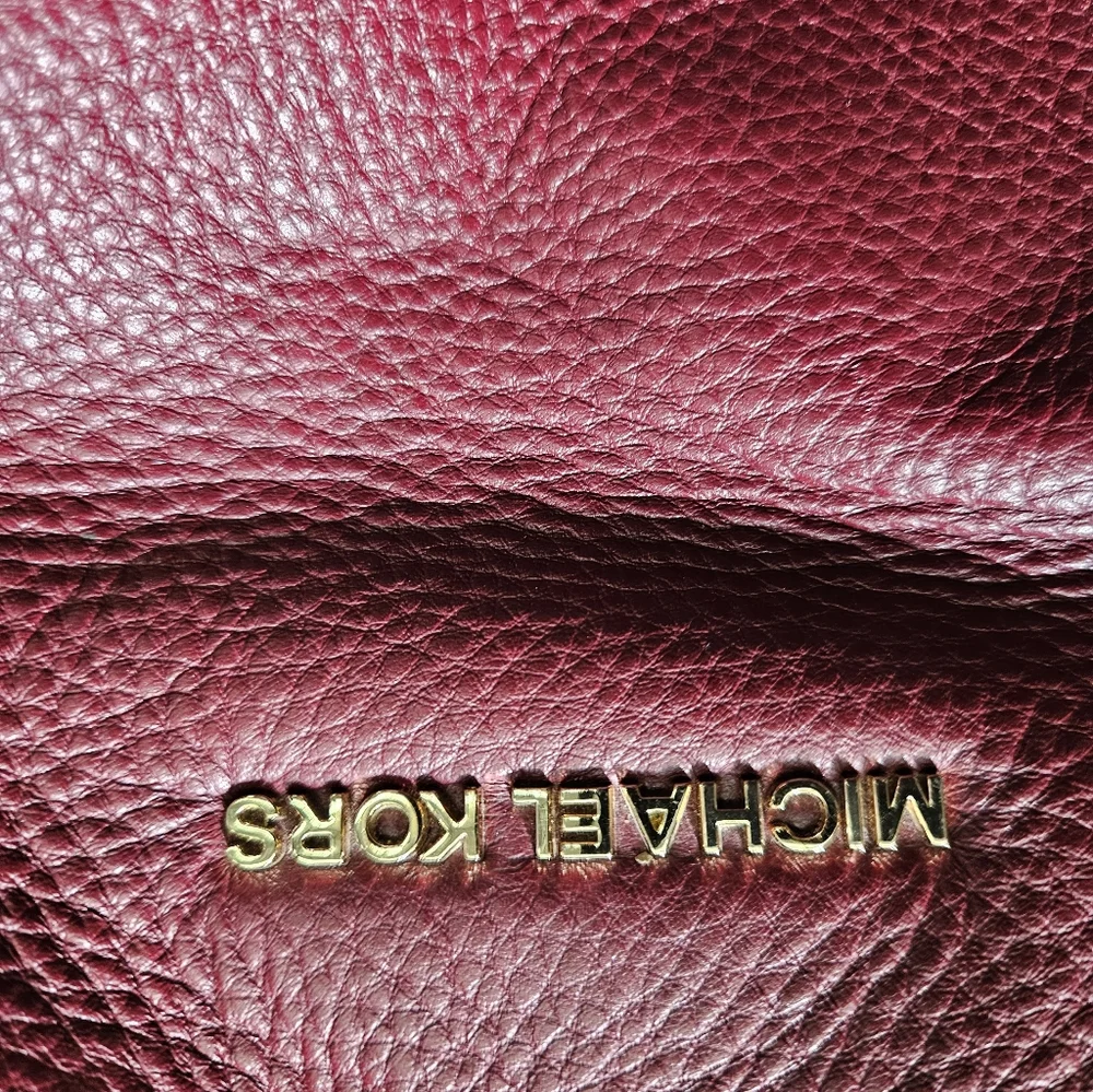 Michael Kors Burgundy Leather Hobo Bag